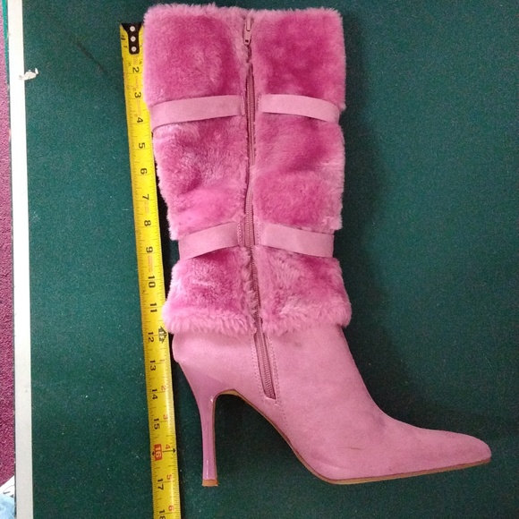 Rouge Milano-56 Mauve Faux Fur Boots Size 8.5 - Picture 6 of 11